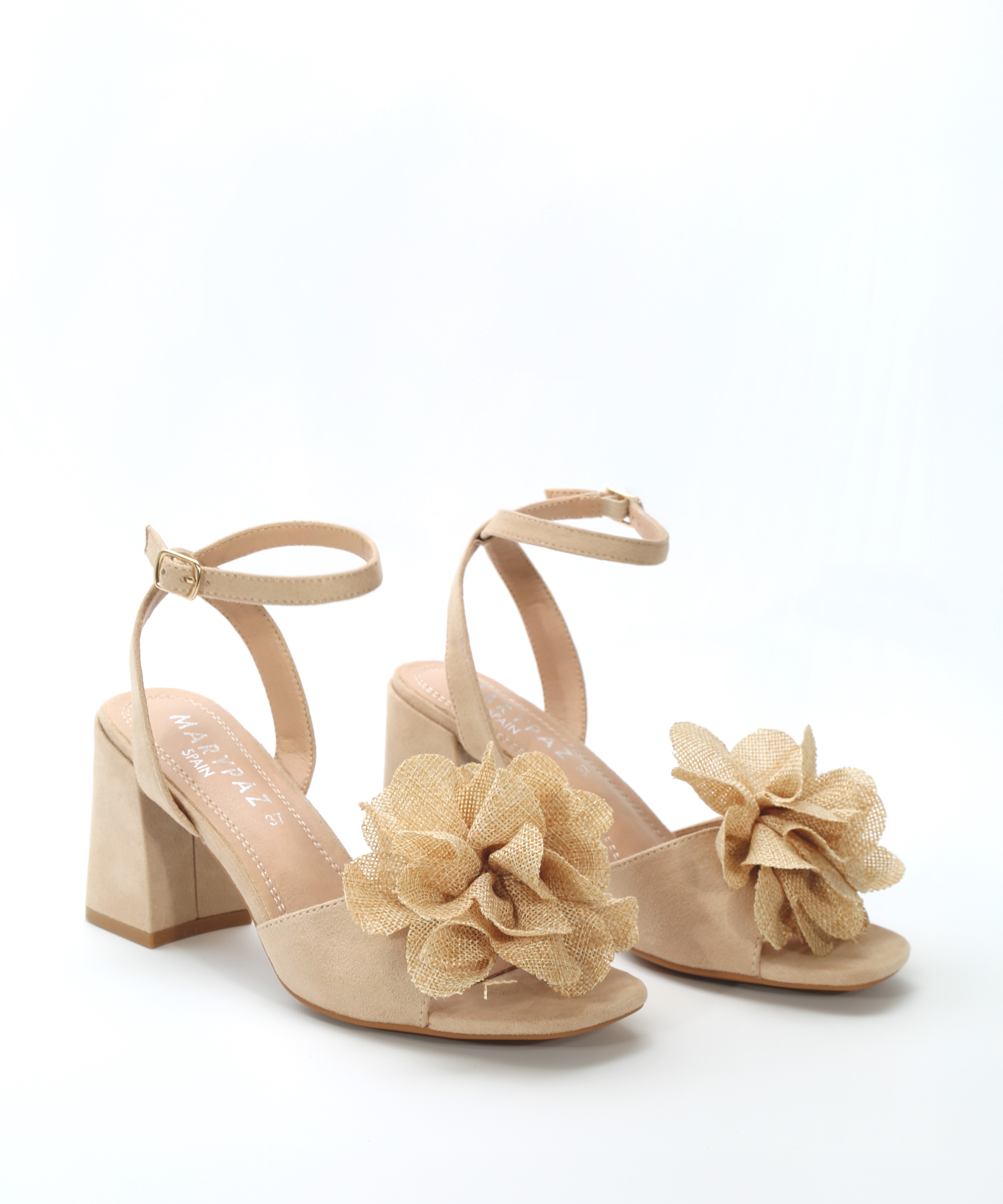 Sandalias tacón adorno floral image number null